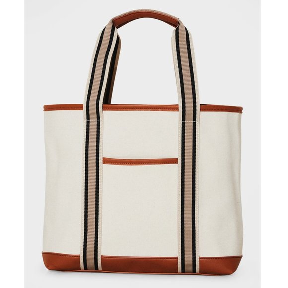 Neiman Marcus Handbags - 🍓New🍓 Spacious, Lightweight Neiman Marcus Canvas Tote - Brown Stripe